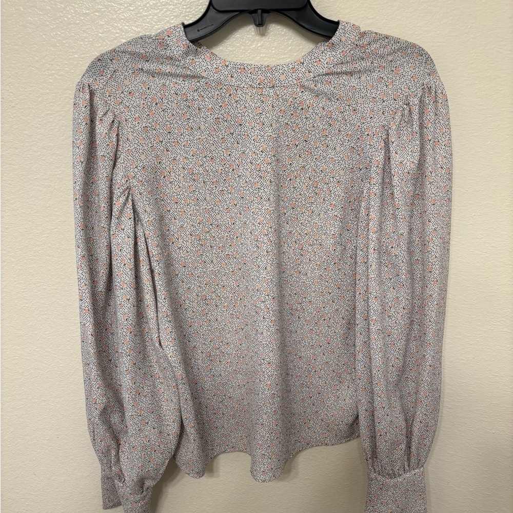Rachel Zoe Gray and Orange Floral Blouse